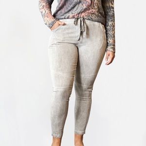 Tempo Paris Grey Keep It Moving Joggers Racing Stripe Tie Dye Tie Waist XL